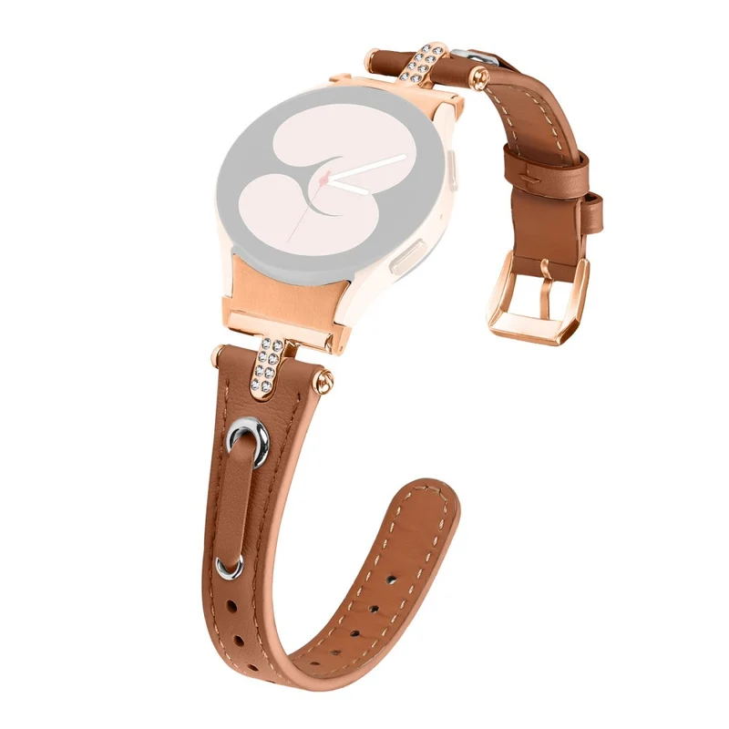 Samsung Galaxy Watch6 Watchband Genuine Cow Leather Strap - Apricot