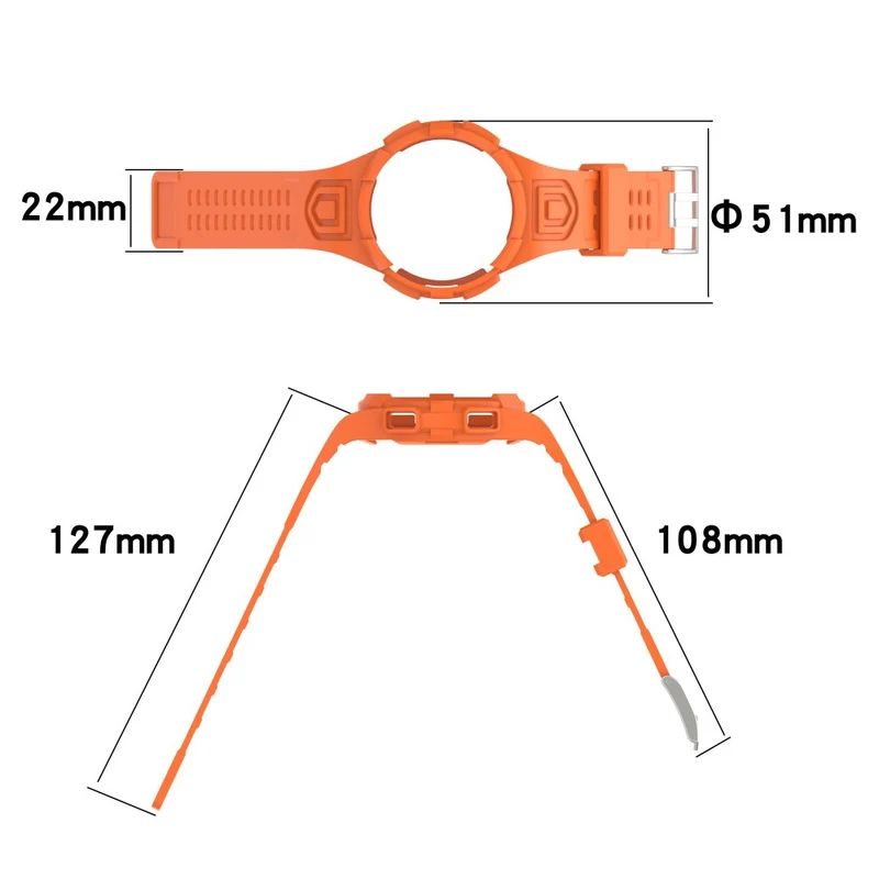 Samsung Galaxy Watch4 Classic 46mm Flexible Watch Band Ajustable Strap with Integrated Watch Case - Transparent Green