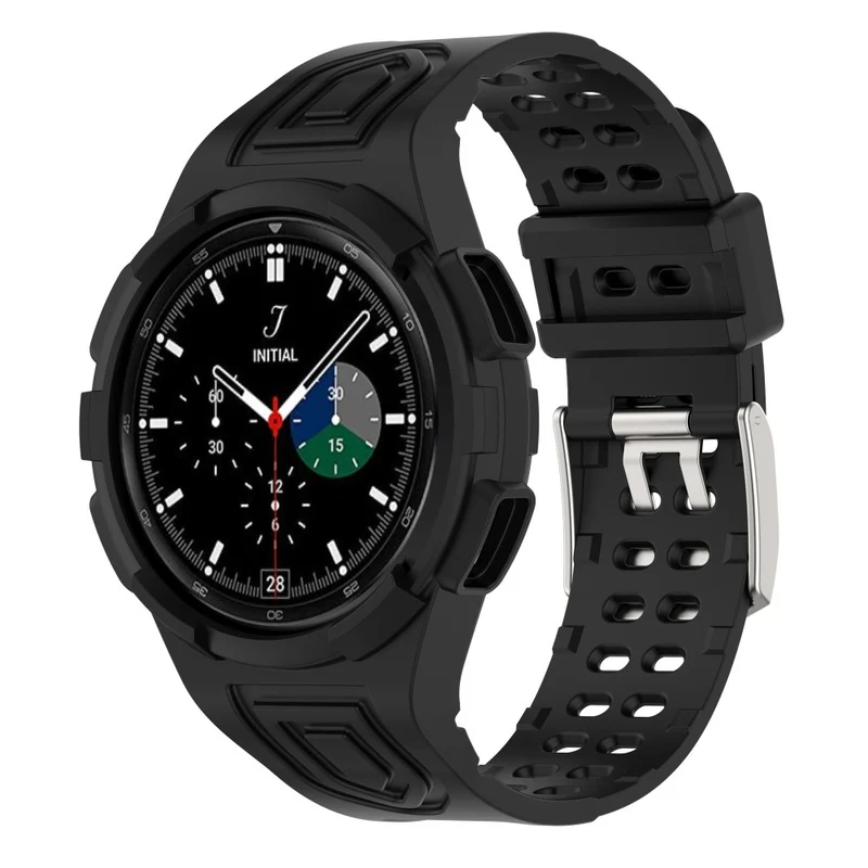 Samsung Galaxy Watch4 Classic 46mm Flexible Watch Band Ajustable Strap with Integrated Watch Case - Transparent Green