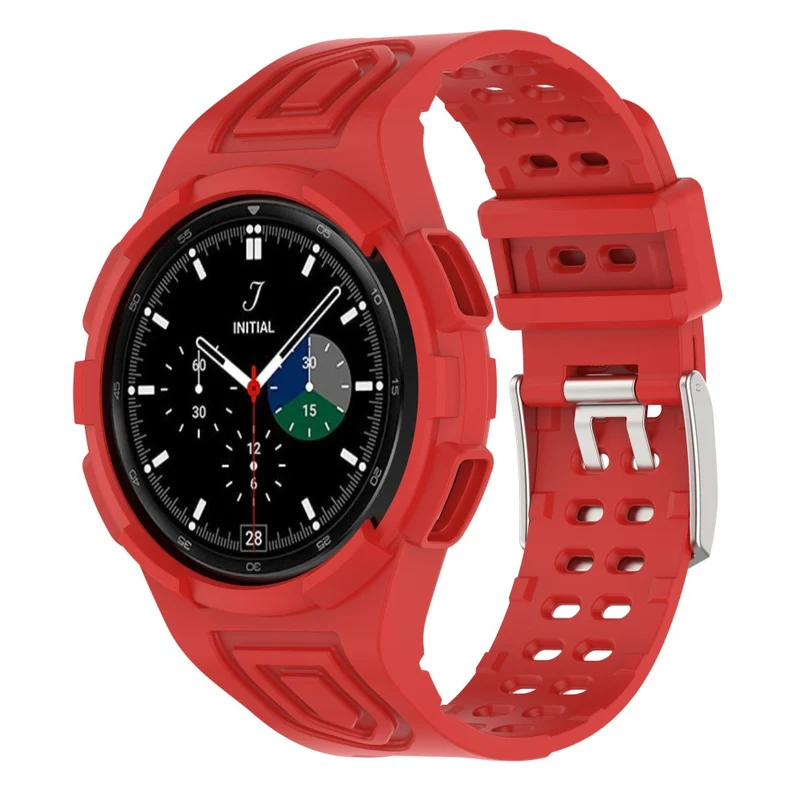 Samsung Galaxy Watch4 Classic 46mm Flexible Watch Band Ajustable Strap with Integrated Watch Case - Transparent Green