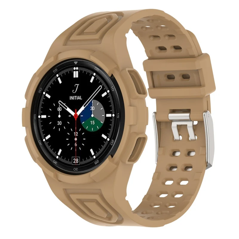 Samsung Galaxy Watch4 Classic 46mm Flexible Watch Band Ajustable Strap with Integrated Watch Case - Transparent Green