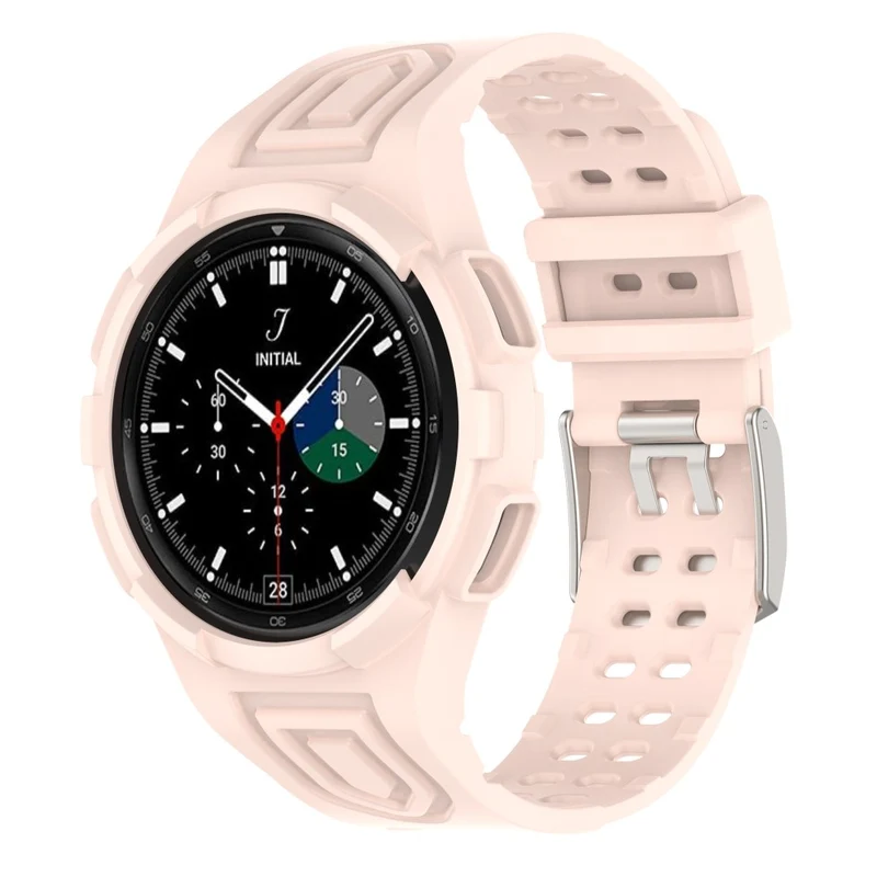 Samsung Galaxy Watch4 Classic 46mm Flexible Watch Band Ajustable Strap with Integrated Watch Case - Transparent Green