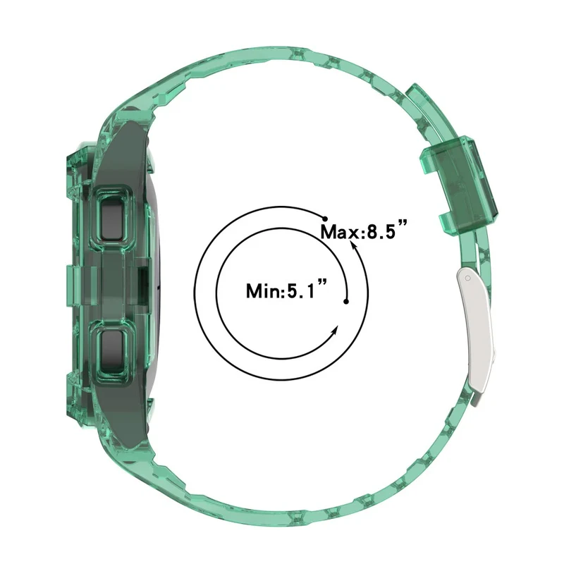 Samsung Galaxy Watch4 Classic 46mm Flexible Watch Band Ajustable Strap with Integrated Watch Case - Transparent Green