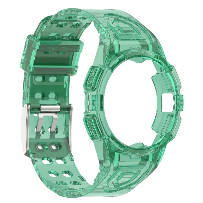 Samsung Galaxy Watch4 44mm Flexible Watch Band Replacement Strap with Integrated Watch Case - Transparent Green