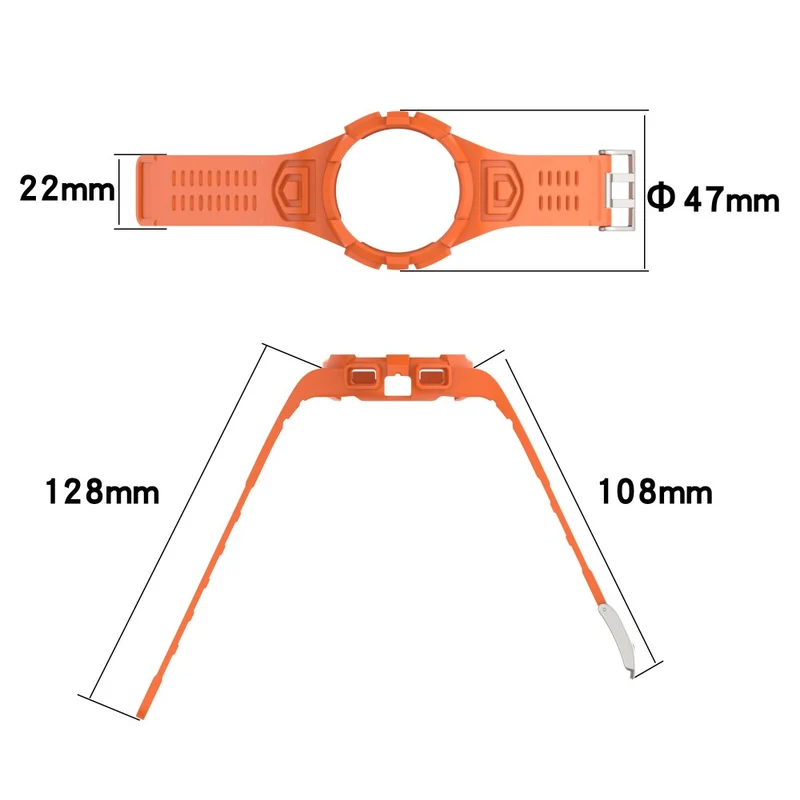 Samsung Galaxy Watch4 44mm Flexible Watch Band Replacement Strap with Integrated Watch Case - Transparent Green