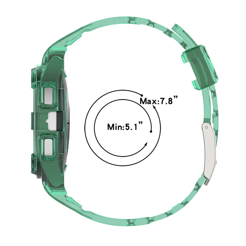 Samsung Galaxy Watch4 44mm Flexible Watch Band Replacement Strap with Integrated Watch Case - Transparent Green