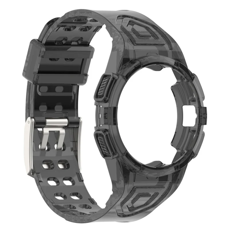 Samsung Galaxy Watch4 44mm Flexible Watch Band Replacement Strap with Integrated Watch Case - Transparent Green