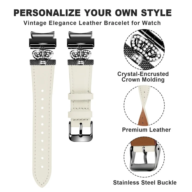 Samsung Galaxy Watch4 Active Classic / Watch 5 Pro Active Genuine Cow Leather Smart Watch Strap