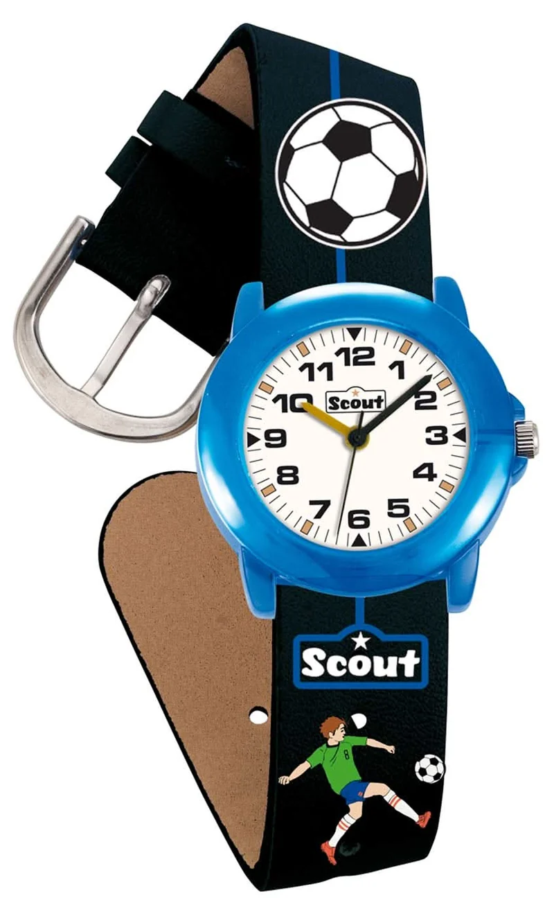 Scout Crystal 305000 Jungen-Uhr • Fußball • Lernuhr