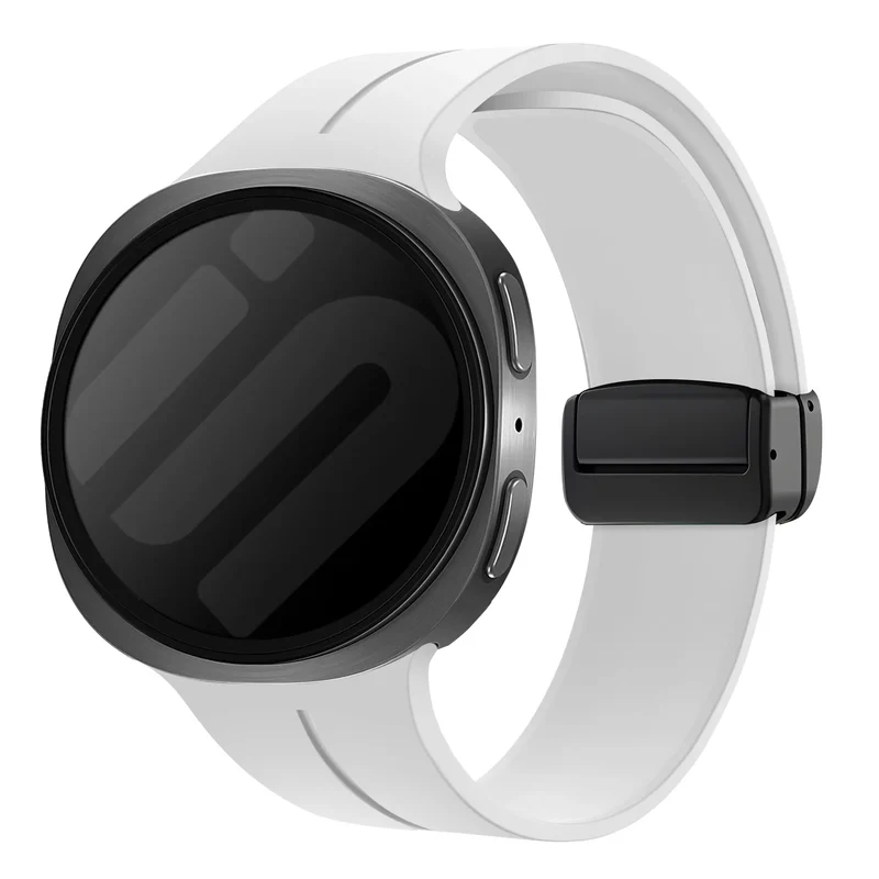 Samsung Galaxy Watch 9 - 44mm D-Schnalle Silikonarmband (Weiß)