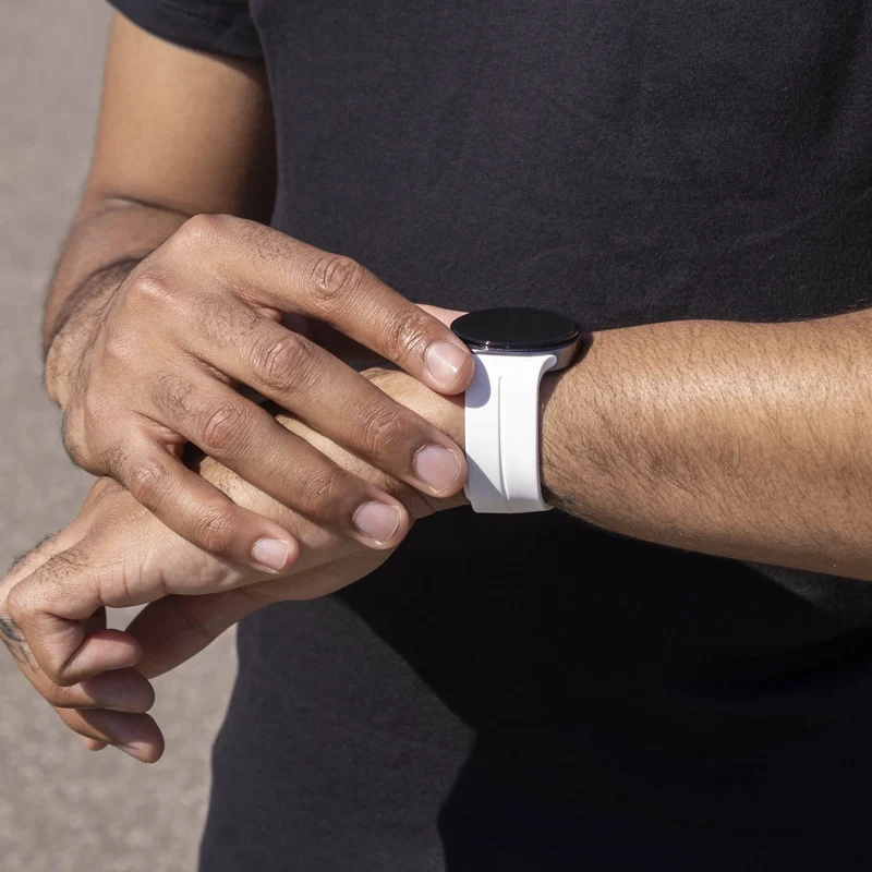 Samsung Galaxy Watch 9 - 44mm D-Schnalle Silikonarmband (Weiß)