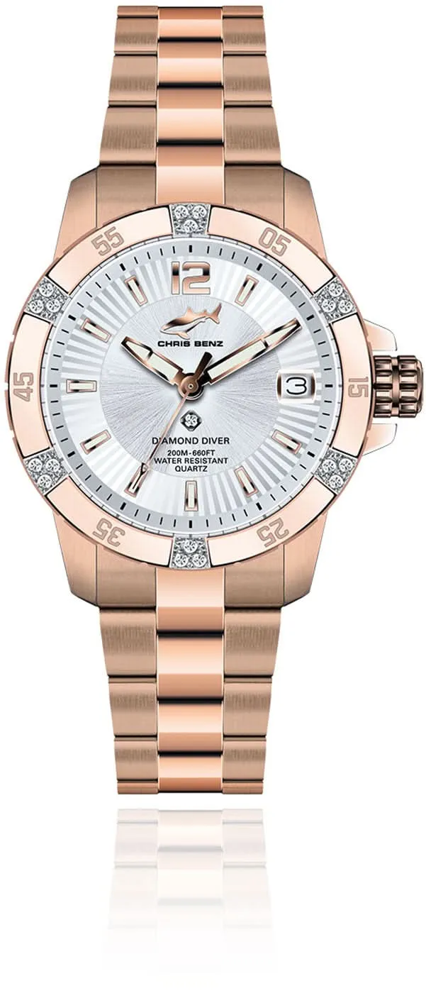 Chris Benz Diamond Diver CB-DD200-SIR-MBO Damenuhr • Saphirglas • 200m