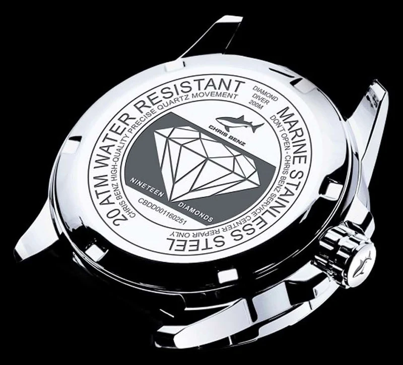 Chris Benz Diamond Diver CB-DD200-S-MBO Damenuhr • 19 Diamanten • Saphirglas