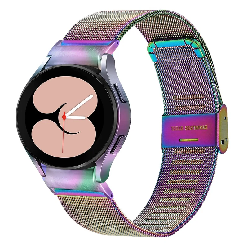 Samsung Galaxy Watch6 / Watch6 Classic Buckle Design Watch Band Milanese 316L Stainless Steel Strap - Rose Pink