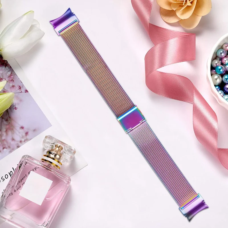 Samsung Galaxy Watch6 / Watch6 Classic Buckle Design Watch Band Milanese 316L Stainless Steel Strap - Rose Pink