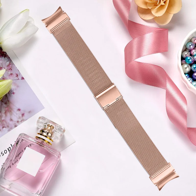 Samsung Galaxy Watch6 / Watch6 Classic Buckle Design Watch Band Milanese 316L Stainless Steel Strap - Rose Pink