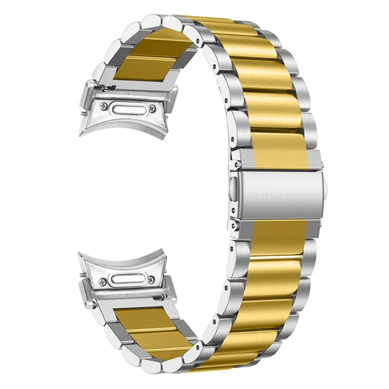 Samsung Galaxy Watch6 / Watch6 Classic Replacement Metal Strap Quick Release Connector Stainless Steel Watch Band - Silver / Gold