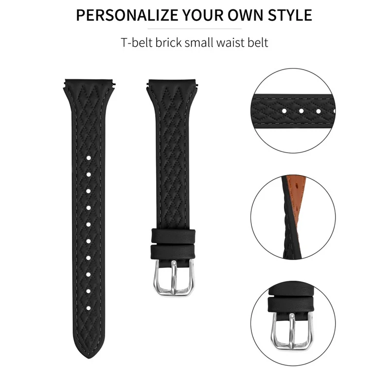 LG Watch Sport Replacement Band Rhombus Imprinted Genuine Cow Leather Watch Strap