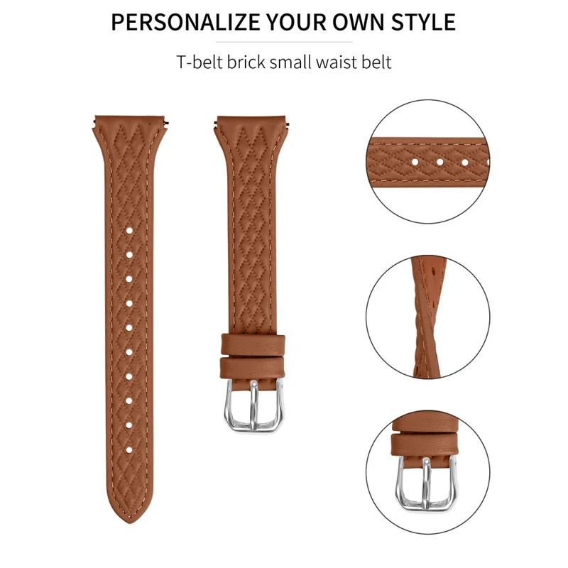 LG Watch Sport Replacement Band Rhombus Imprinted Genuine Cow Leather Watch Strap