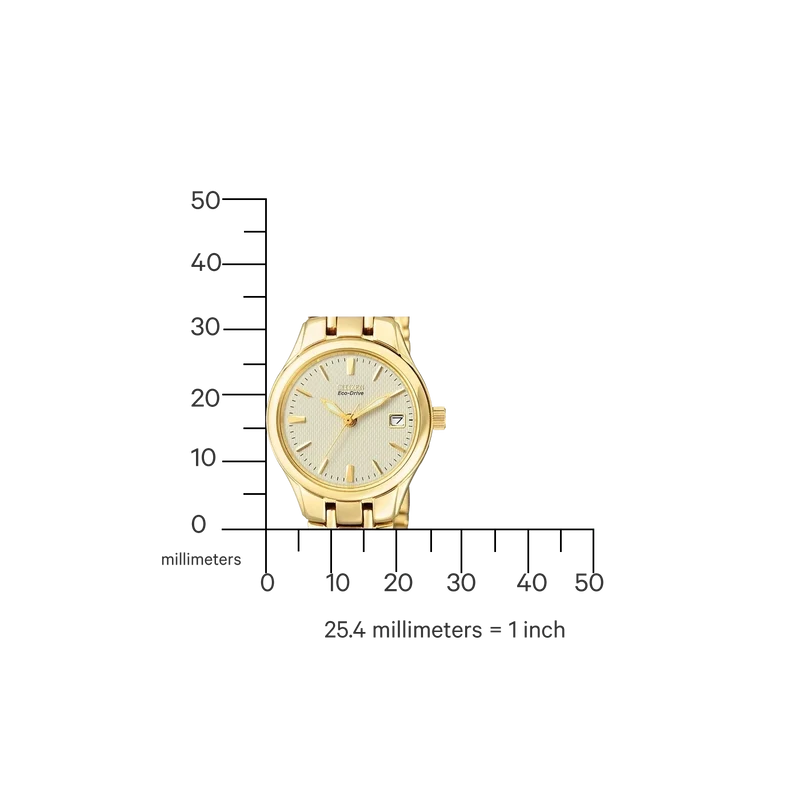 Citizen Eco-Drive EW1262-55P Damenuhr • Nachhaltiger Solar-Antrieb • Elegantes Gold-Design