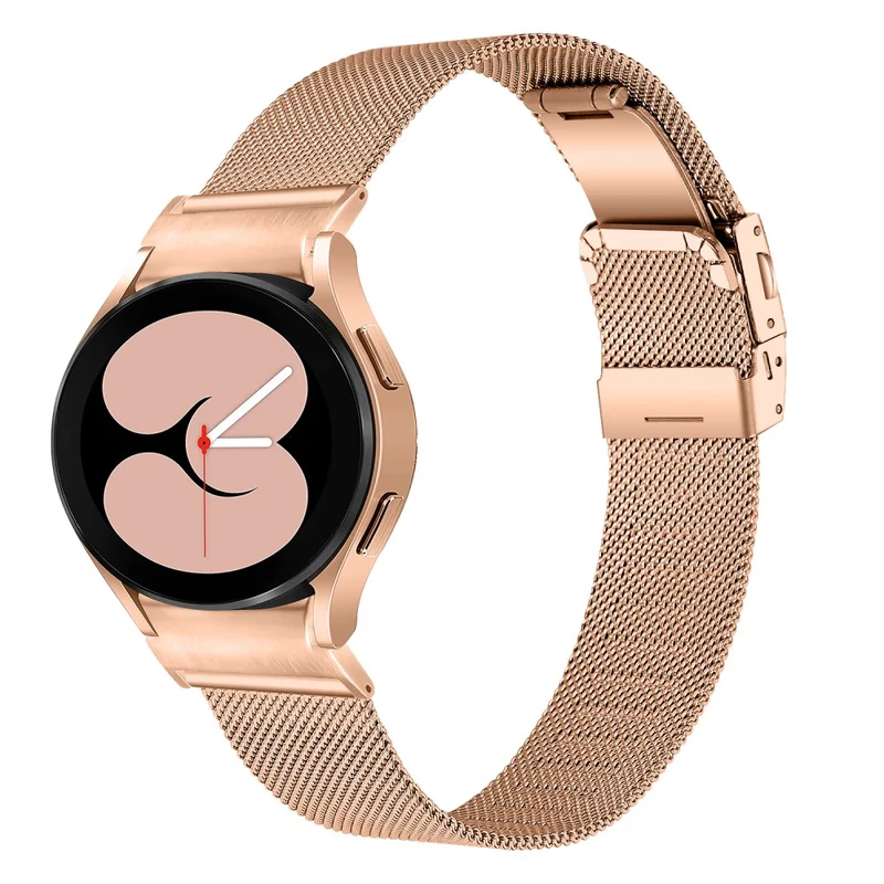 Samsung Galaxy Watch 20mm Quick Release Strap Milanese Watch Band with Connector - Rose Gold