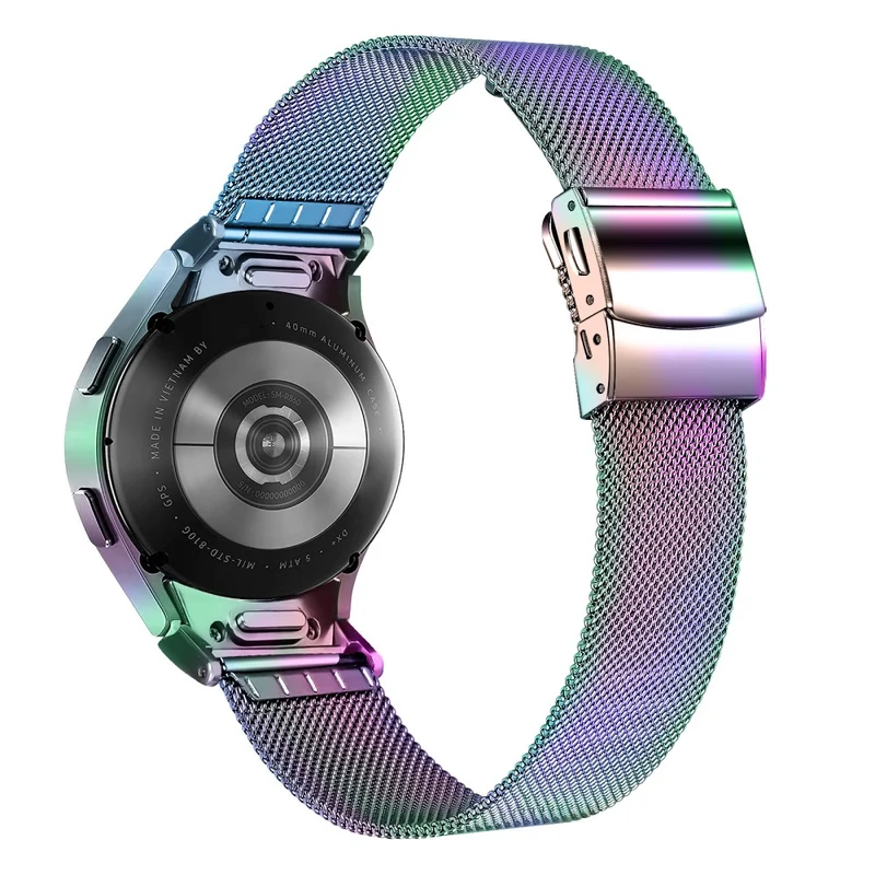 Samsung Galaxy Watch 20mm Quick Release Strap Milanese Watch Band with Connector - Rose Gold