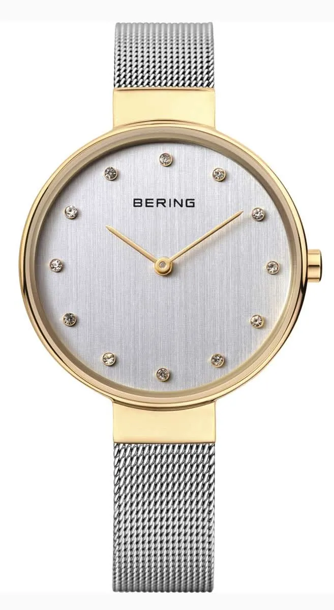 Bering Classic 12034-000 Damenuhr • Kratzfestes Saphirglas • Feines Milanaise-Armband
