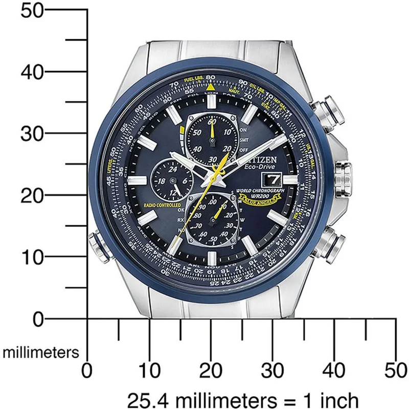 Citizen World Time Blue Angels AT8020-54L Herrenuhr • Weltzeitfunktion • Edelstahlband