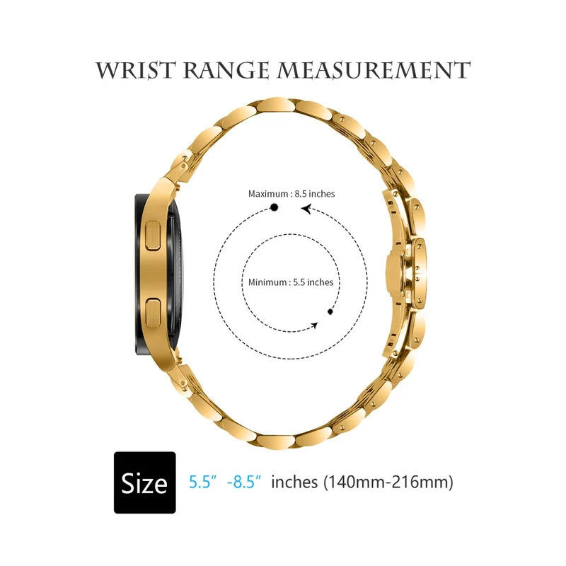 Samsung Galaxy Watch6 / Watch6 Classic Stainless Steel Watch Band Replacement Strap with Quick Release Connector