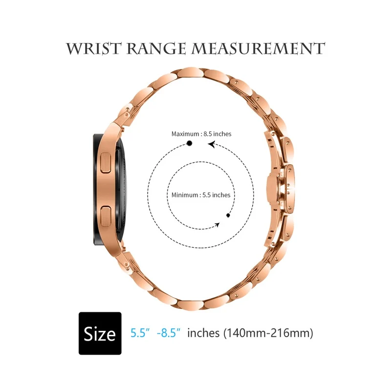 Samsung Galaxy Watch6 / Watch6 Classic Stainless Steel Watch Band Replacement Strap with Quick Release Connector