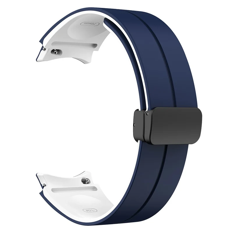 Samsung Galaxy Watch 5 Pro 45mm Magnetic Buckle Wrist Band Bi-color Silicone Strap - Orange + Black