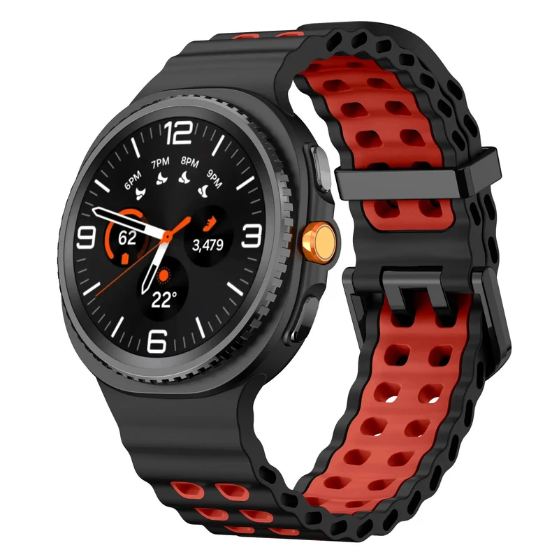 Samsung Galaxy Watch 9 - 40mm Ocean Armband (Schwarz/Rot)