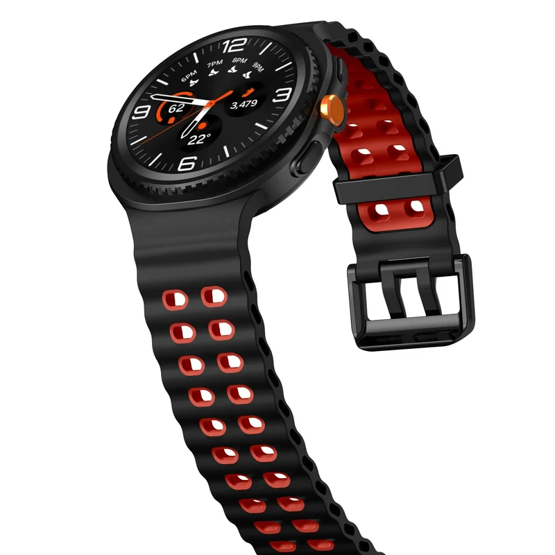 Samsung Galaxy Watch 9 - 40mm Ocean Armband (Schwarz/Rot)