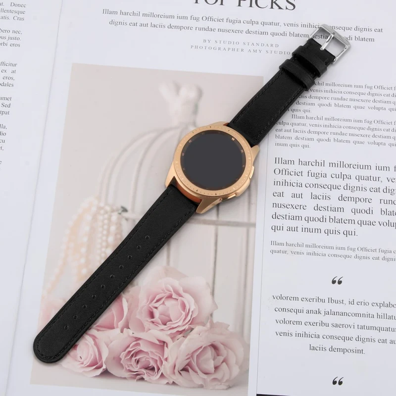 Coros Watch GT / Watch GT 2 46mm / 42mm / Samsung Galaxy Watch 46mm Watch Strap Top Layer Cowhide Wrist Band
