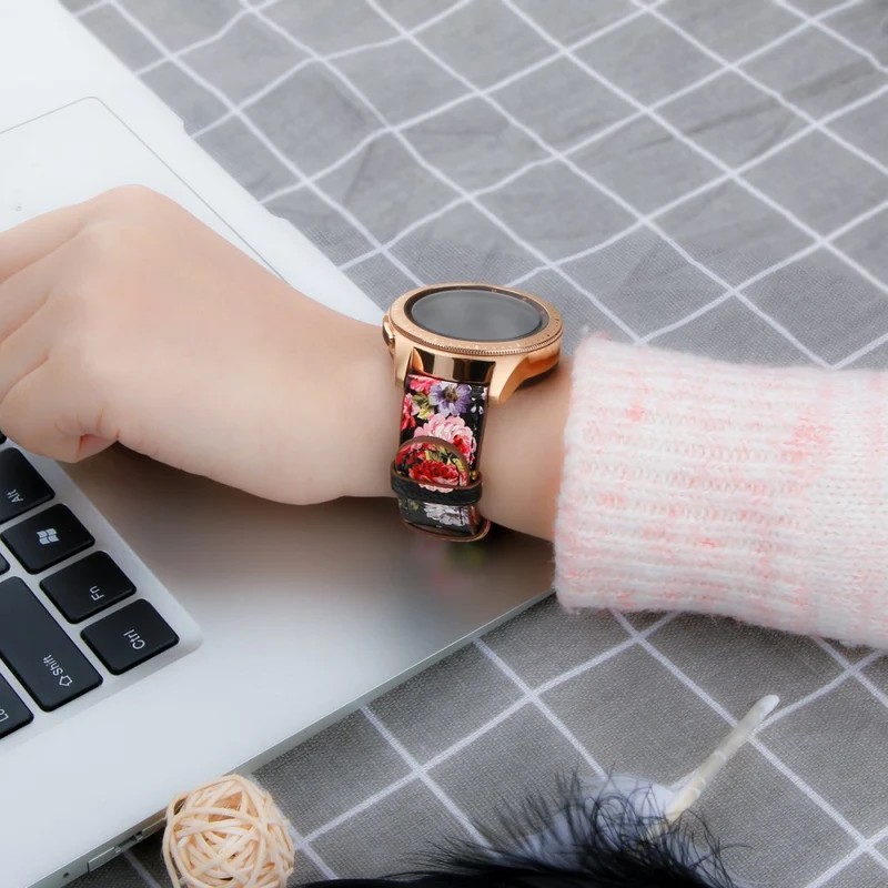 Coros Watch GT / Watch GT 2 46mm / 42mm / Samsung Galaxy Watch 46mm Watch Strap Top Layer Cowhide Wrist Band