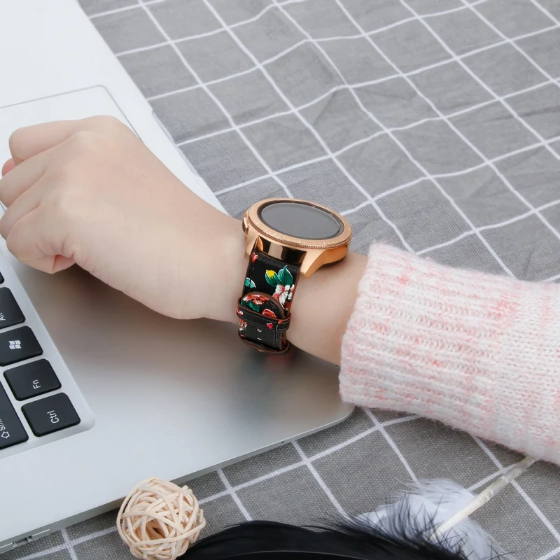 Coros Watch GT / Watch GT 2 46mm / 42mm / Samsung Galaxy Watch 46mm Watch Strap Top Layer Cowhide Wrist Band