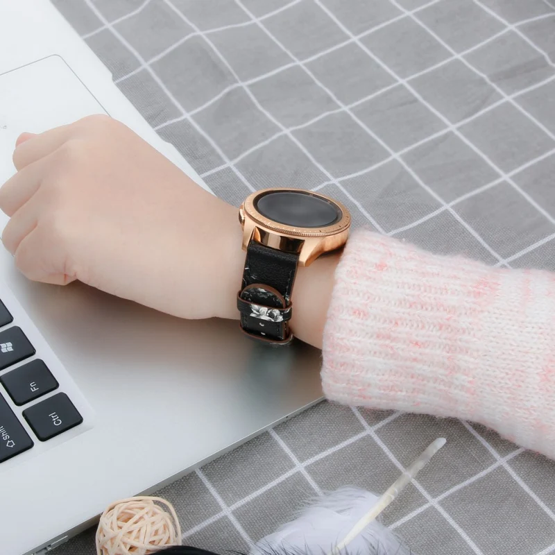 Coros Watch GT / Watch GT 2 46mm / 42mm / Samsung Galaxy Watch 46mm Watch Strap Top Layer Cowhide Wrist Band