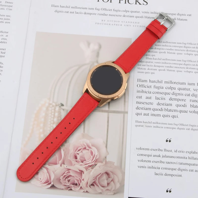 Coros Watch GT / Watch GT 2 46mm / 42mm / Samsung Galaxy Watch 46mm Watch Strap Top Layer Cowhide Wrist Band