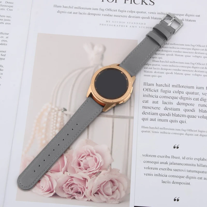 Coros Watch GT / Watch GT 2 46mm / 42mm / Samsung Galaxy Watch 46mm Watch Strap Top Layer Cowhide Wrist Band