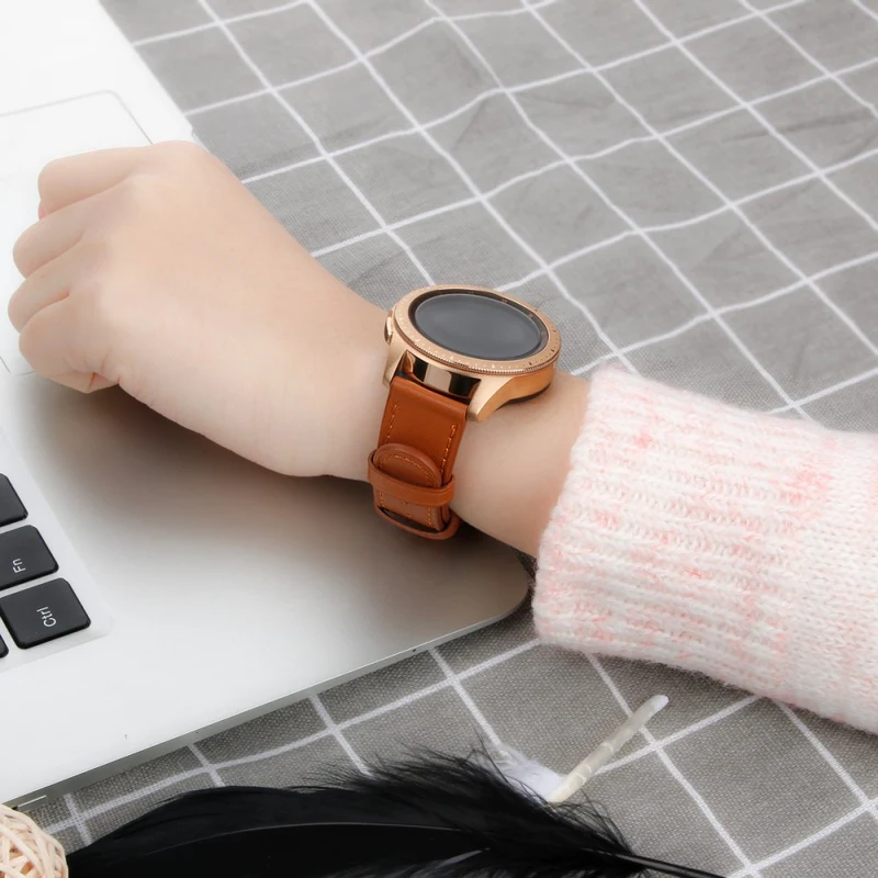 Coros Watch GT / Watch GT 2 46mm / 42mm / Samsung Galaxy Watch 46mm Watch Strap Top Layer Cowhide Wrist Band