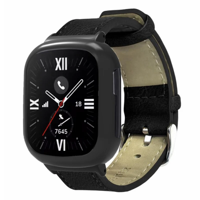 Retro Leather Watch Band for Honor Watch 4 Replacement Strap with Watch Case