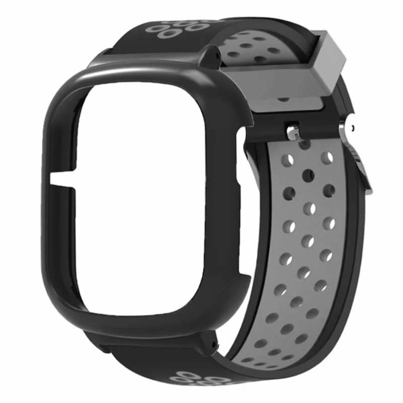 Honor Watch 4 Adjustable Strap Dual Color Flexible Band with Watch Case - Black+Red