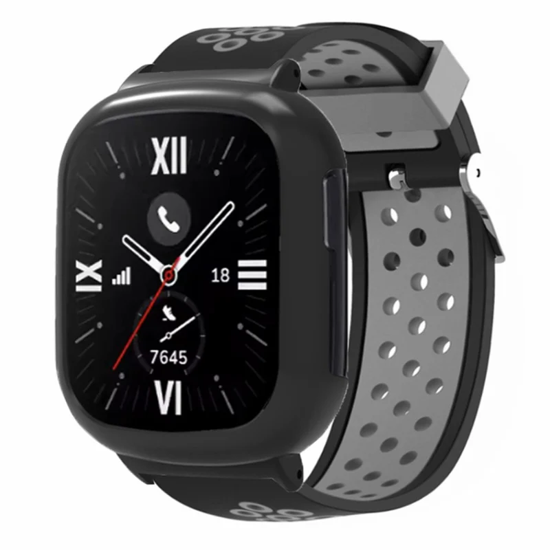 Honor Watch 4 Adjustable Strap Dual Color Flexible Band with Watch Case - Black+Red