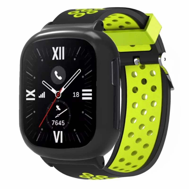 Honor Watch 4 Adjustable Strap Dual Color Flexible Band with Watch Case - Black+Red