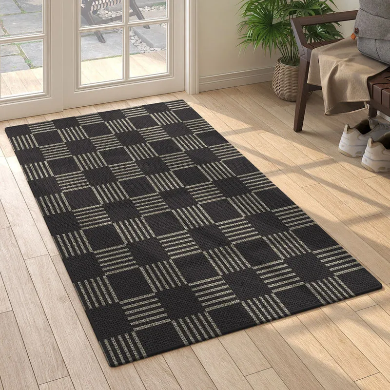 Stylische Karierter Innenbereich Teppich