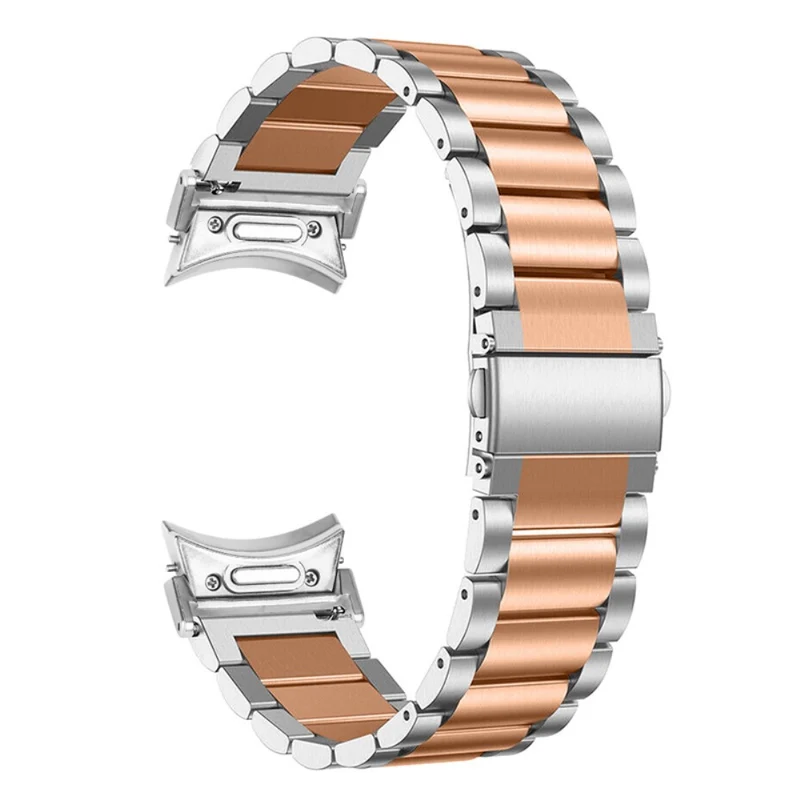 Samsung Galaxy Watch 20mm Stainless Steel Strap Quick Release Connector Watch Band - Silver / Rose Gold