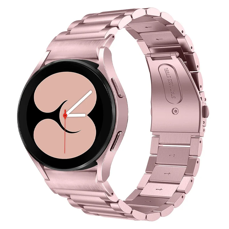 Samsung Galaxy Watch 20mm Stainless Steel Strap Quick Release Connector Watch Band - Silver / Rose Gold