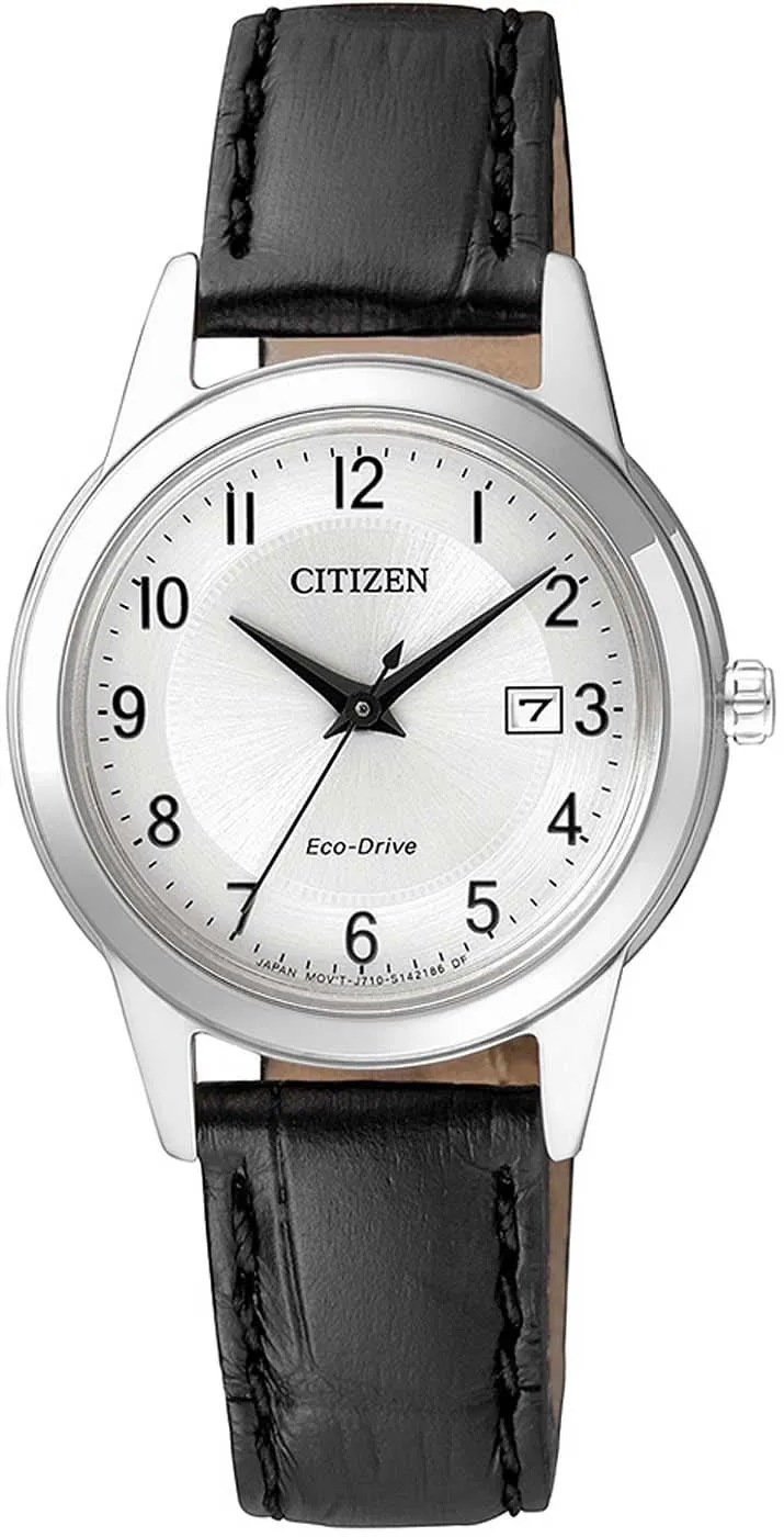 Citizen Core Collection FE1081-08A Damenuhr • Umweltfreundlicher Solarbetrieb • Schwarzes Lederarmband