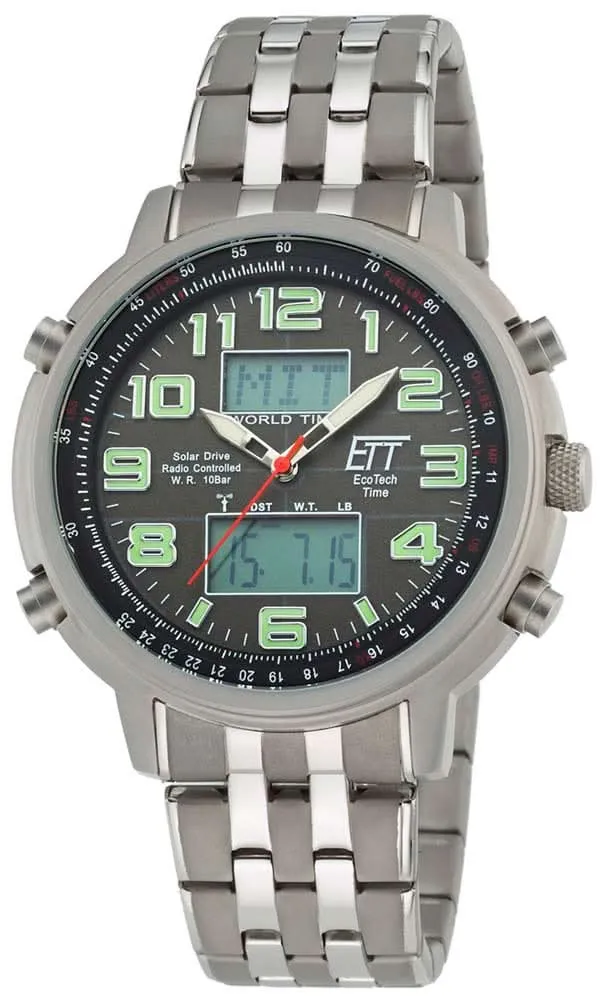 Eco Tech Time Hunter II EGS-11302-22M Herrenuhr • Funk & Solar • Nie wieder Batteriewechsel