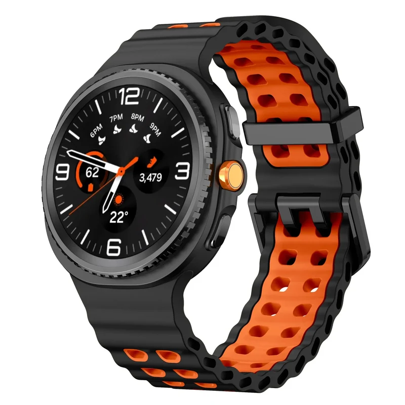 Samsung Galaxy Watch 9 - 40mm Ocean Armband (Schwarz/Orange)